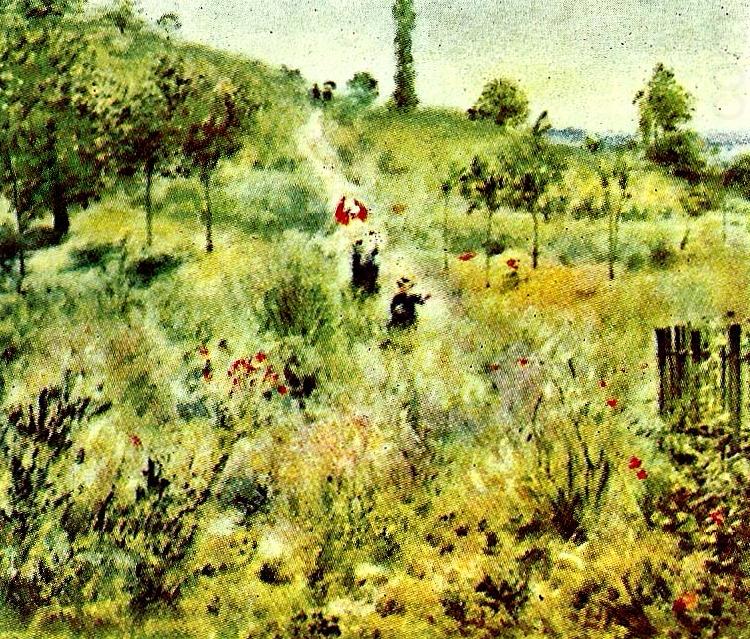 Pierre-Auguste Renoir stigen upp over faltet china oil painting image
